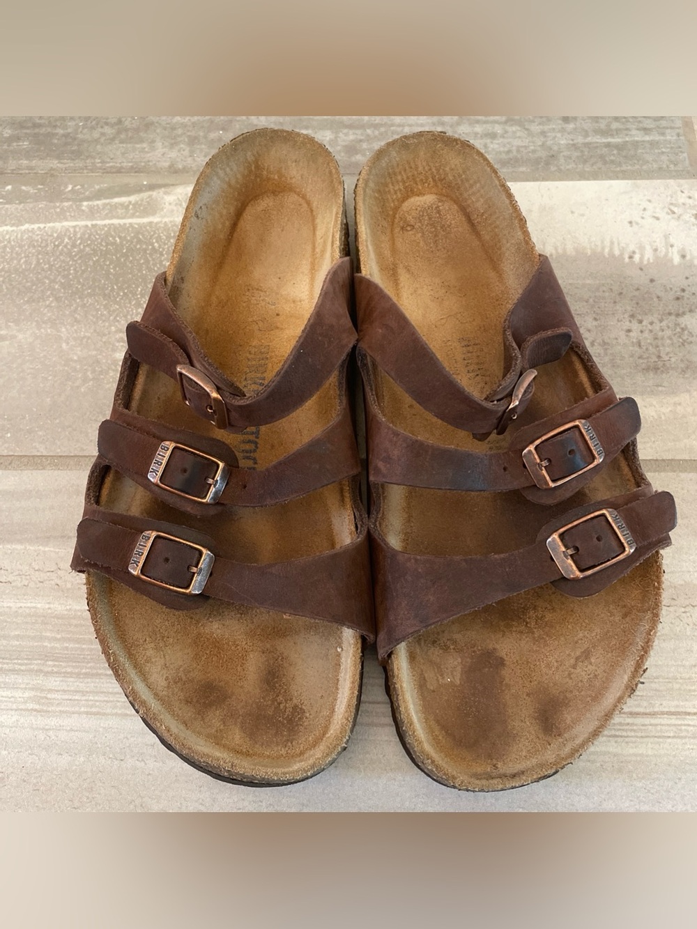 Birkenstock Florida Brown Three Strap Sandal Women’s 39/US 8-8.5